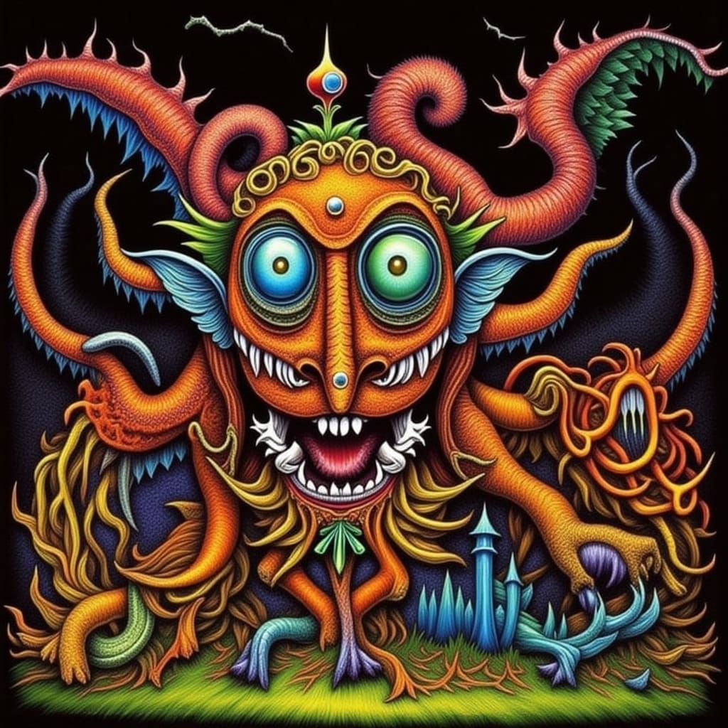 Glimmerfiends: Jesters of Light in Impasto Style