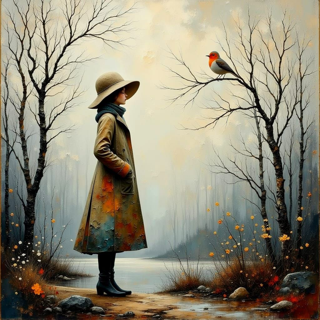 Winter's End: An Oil Painting of Spring's Return