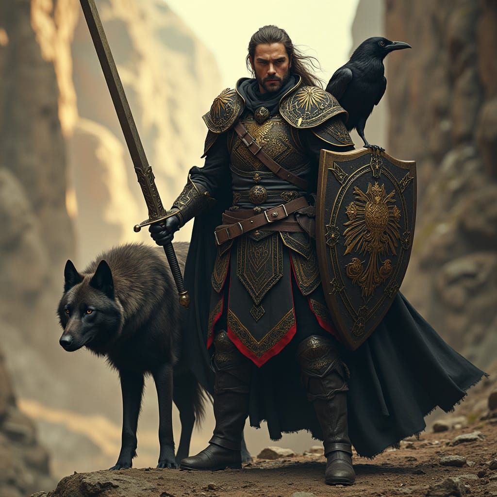 Half Elven Knight Ranger in Studded Leather Armor