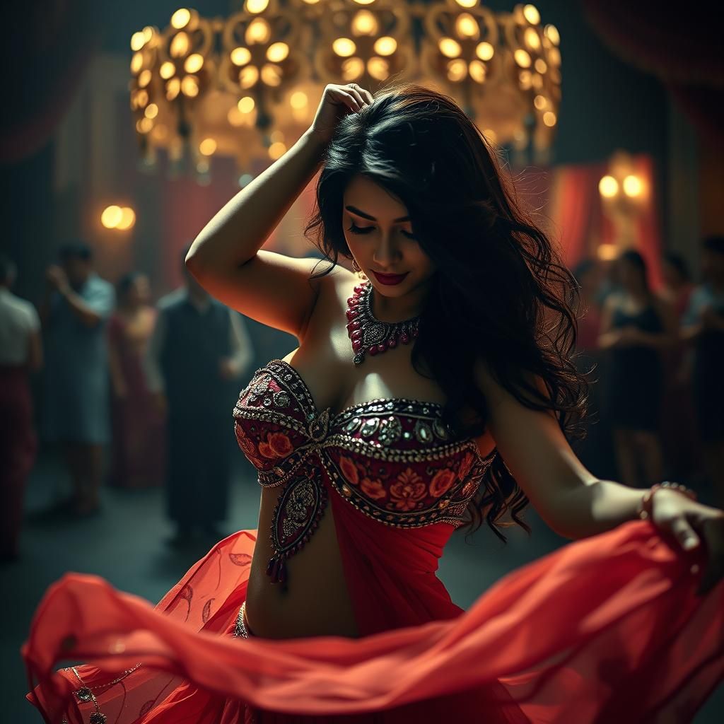 Hyperrealistic Belly Dancer in Cinematic Lighting