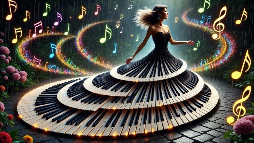 Mysterious Black Concert Grand Piano Revealed in Intricate D...