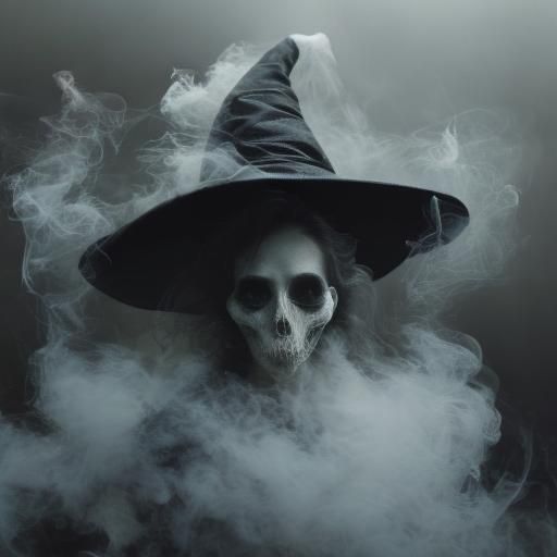 Ethereal Witch Head with Smoky Hat