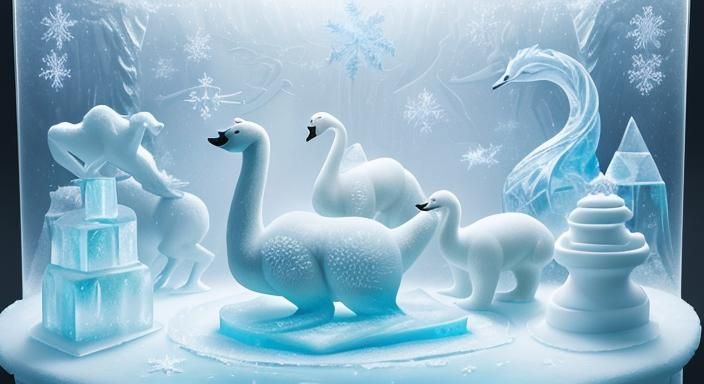 Frozen Wonderland: Detailed Ice Sculptures