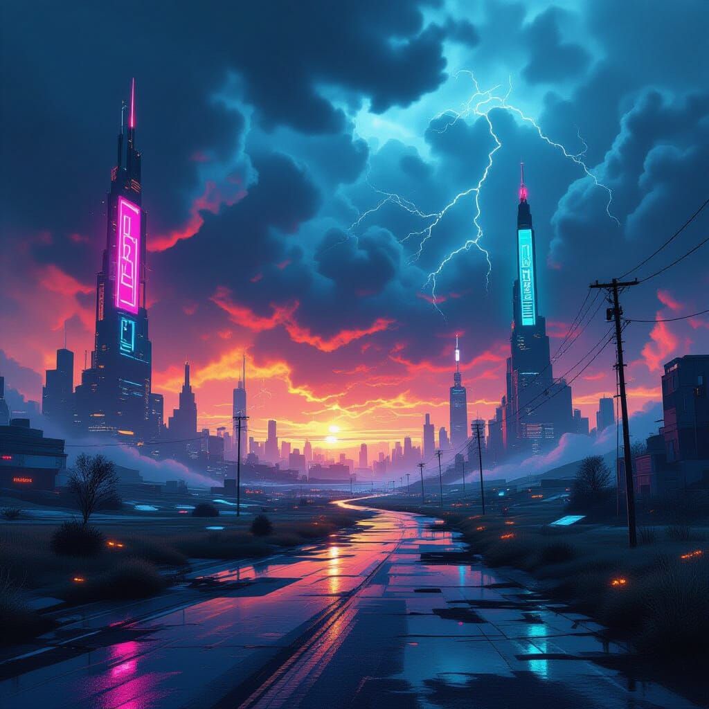 Chaotic Realms: A Dystopian Surreal Landscape