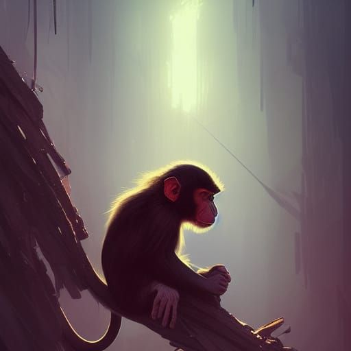 Monkey with iPhone: Dark Fantasy Concept Art