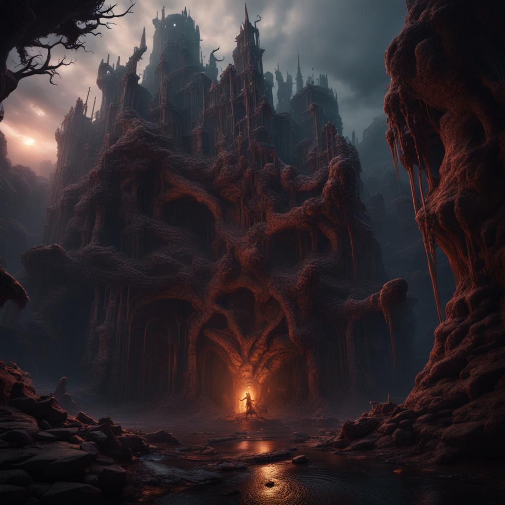 Darkness Being in Detailed Matte Painting