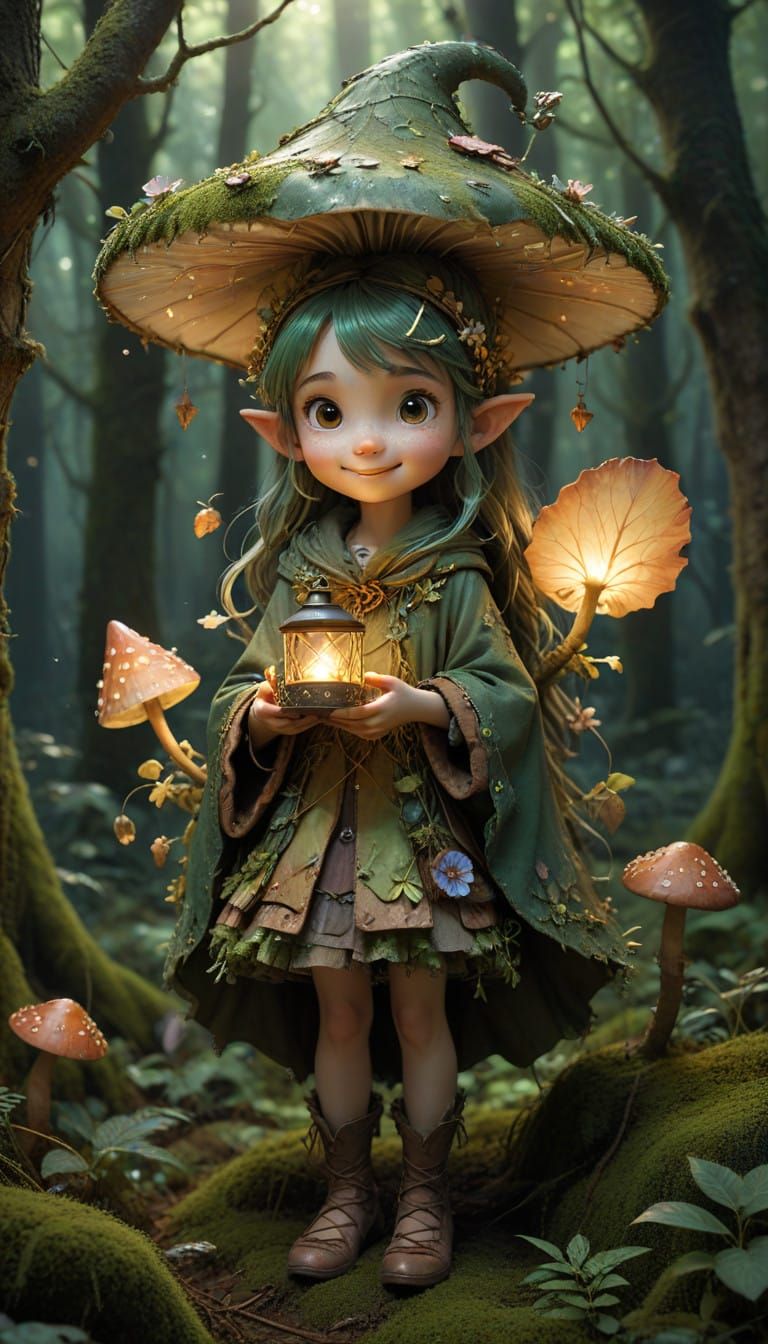 Whimsical Sprite in Secret Forest Glade