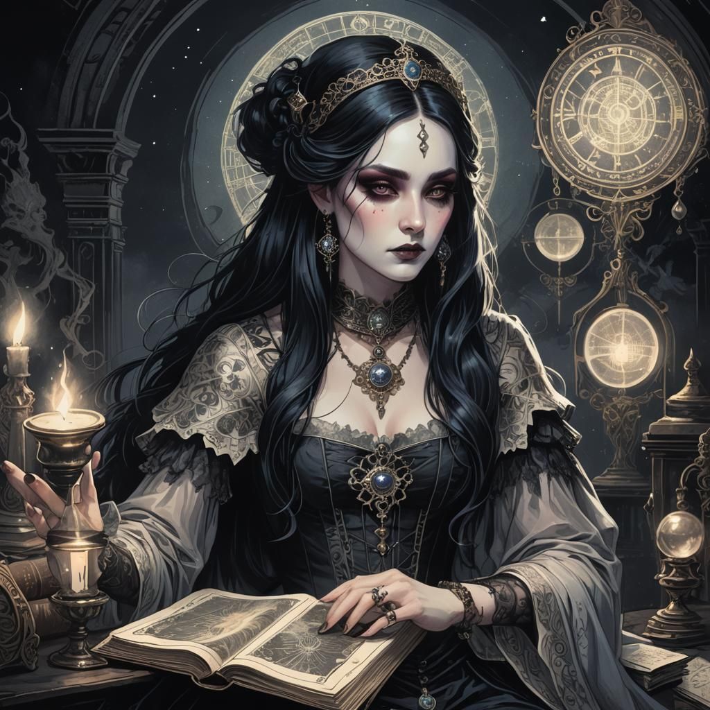 beautiful goth witch