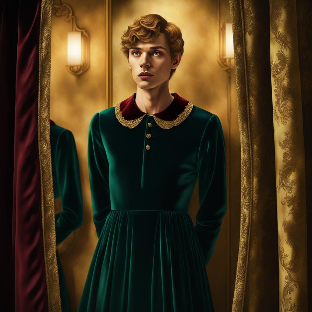 Caught Crossdressing: A Velvet Fantasy in Fitting Room