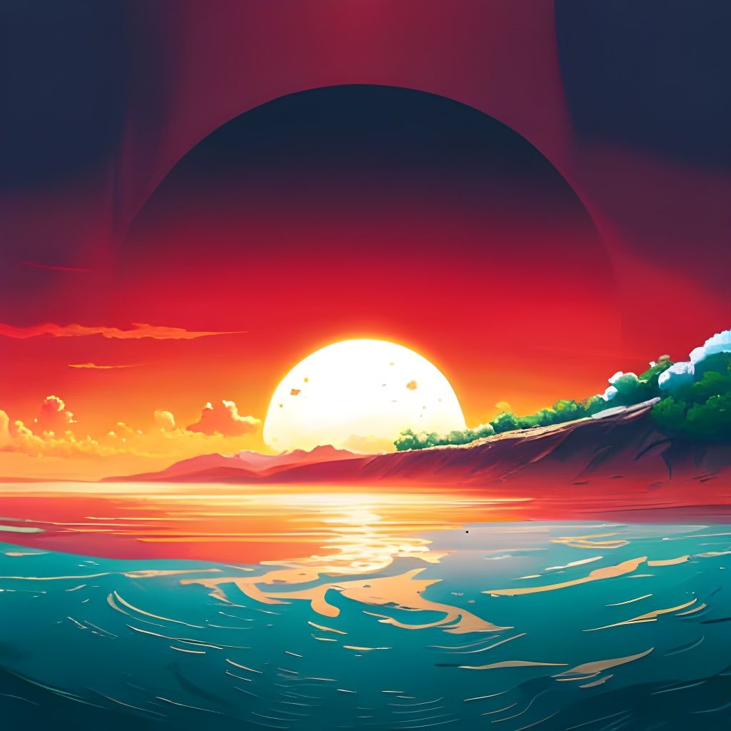 Planetary Collision in Anime Style