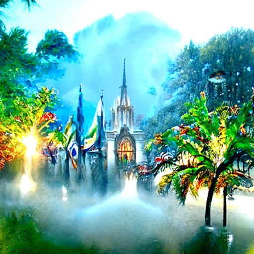 Ethereal Fantasy Brazil in Kinkade Style