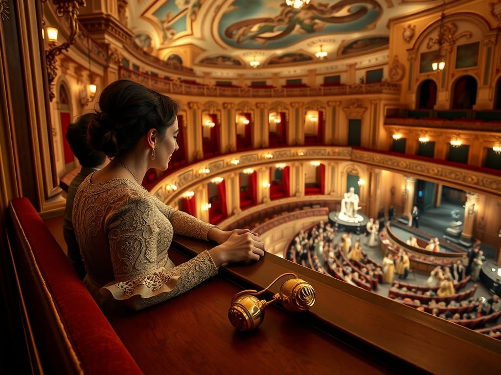 Romantic Moment in Historic Theatre Box