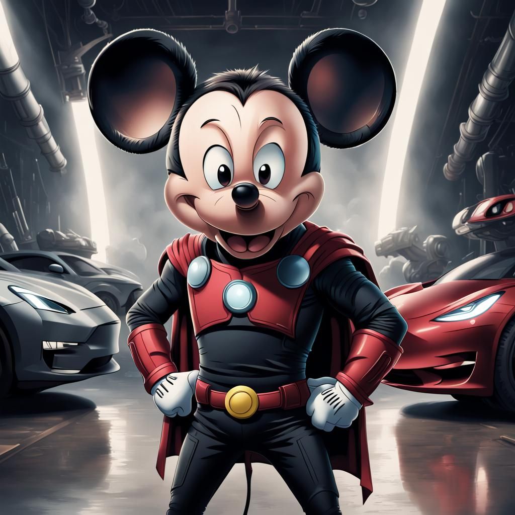 Mickey Mouse Confronts Elon Musk