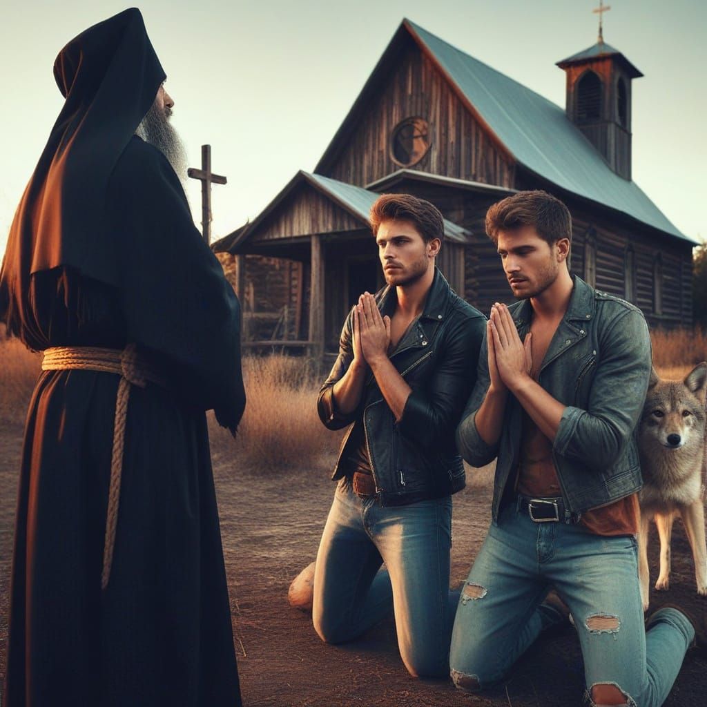 Cowboys Blessed by Hieromonk in the Wild West