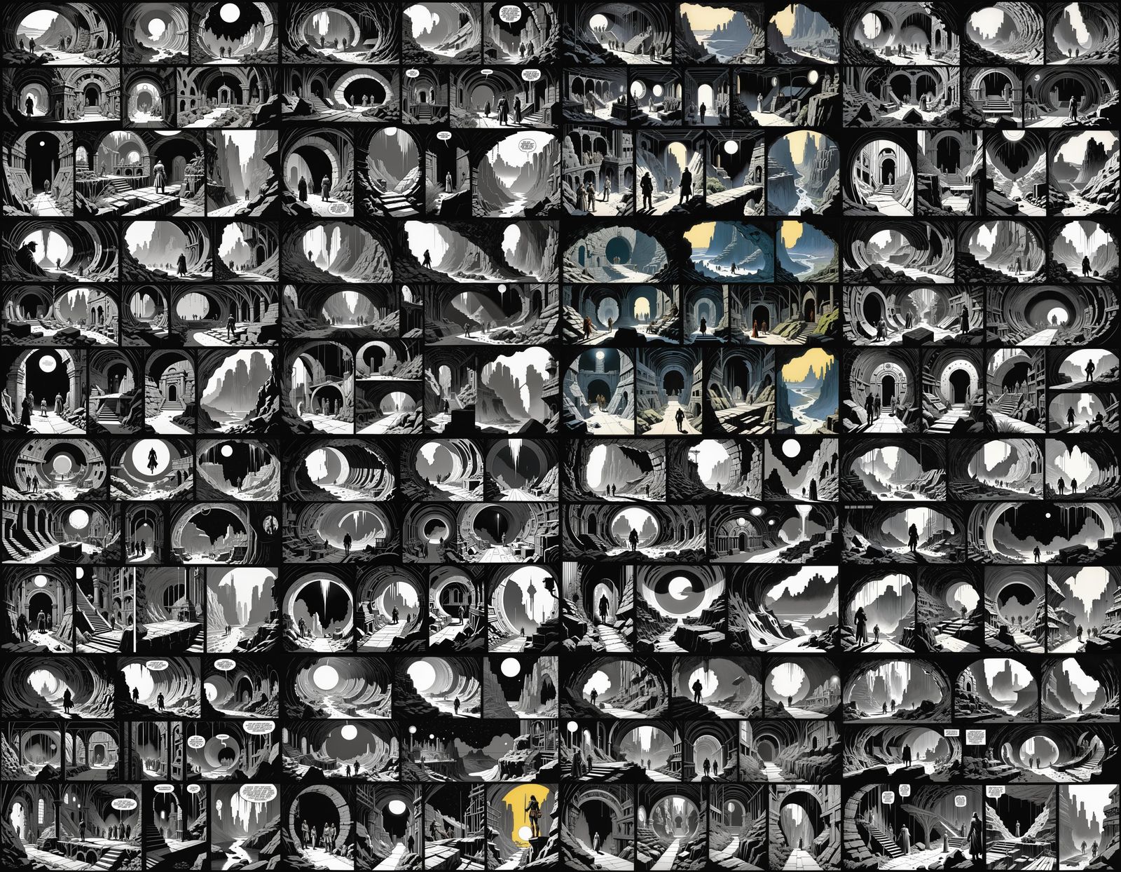 Comic Book Archeological Adventuress in Underground Lab