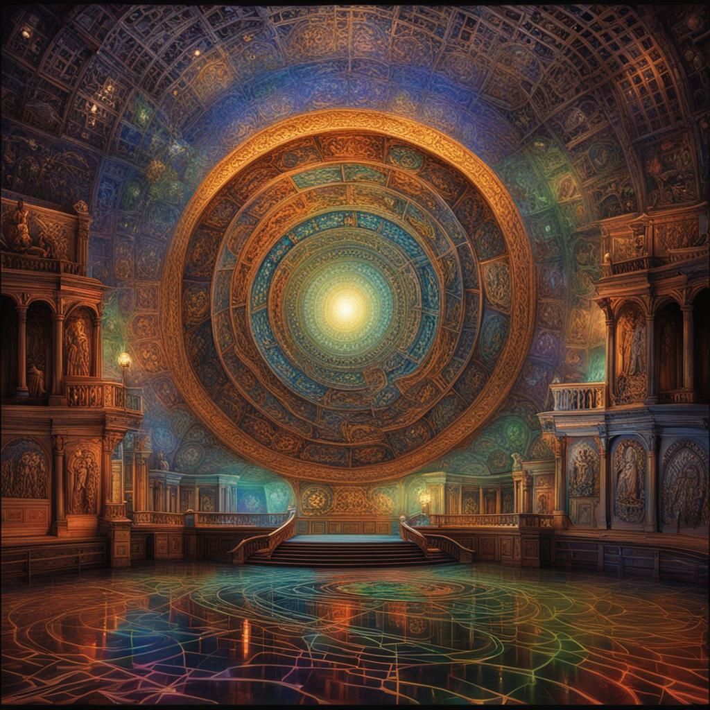 Mystical Bioluminescent Theater of Light and Paradox