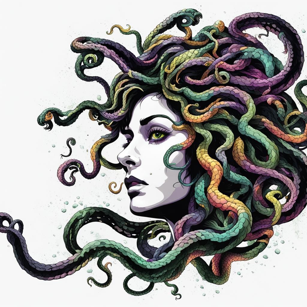 Colorful Medusa: A Modern Interpretation