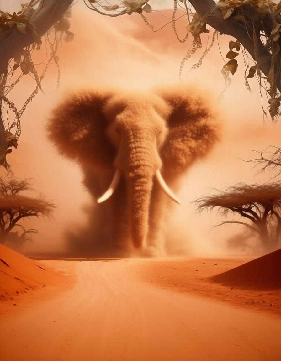 Elephant Spirit Formed From Dust Clouds