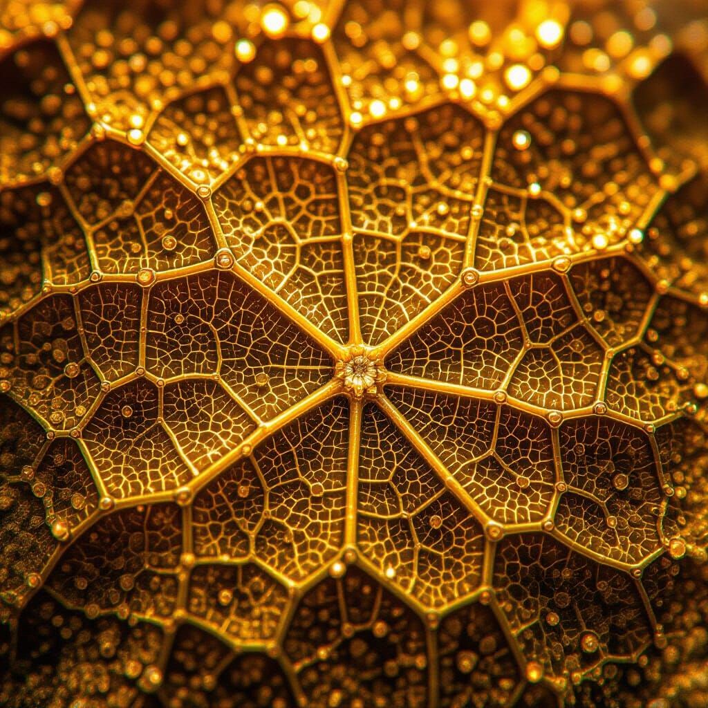 Macro Leaf Vein Network Abstract Botanical Art