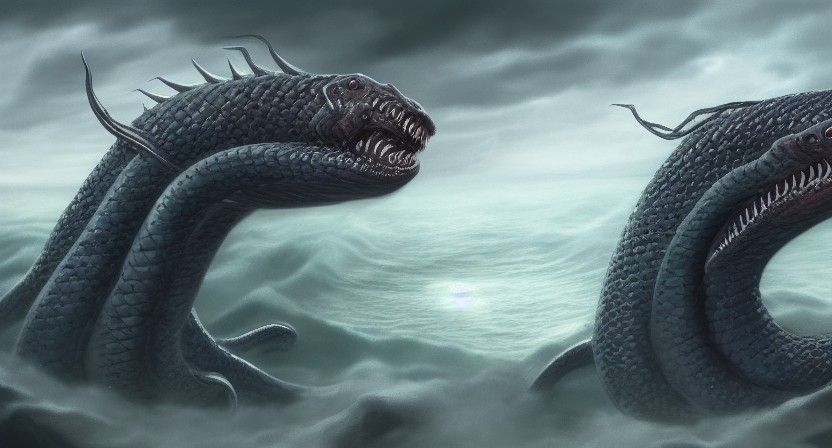 Eldritch Jörmungandr Concept Art in Hyperrealism
