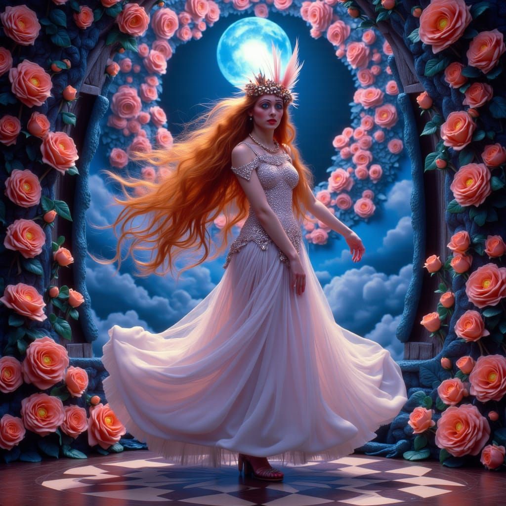 Elven Showgirl Dances in Bioluminescent Cabaret as Folk Art ...