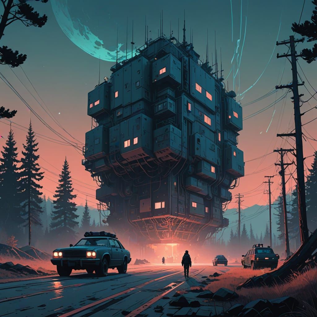 Mystical Futurist Dreamscape in Soft Focus