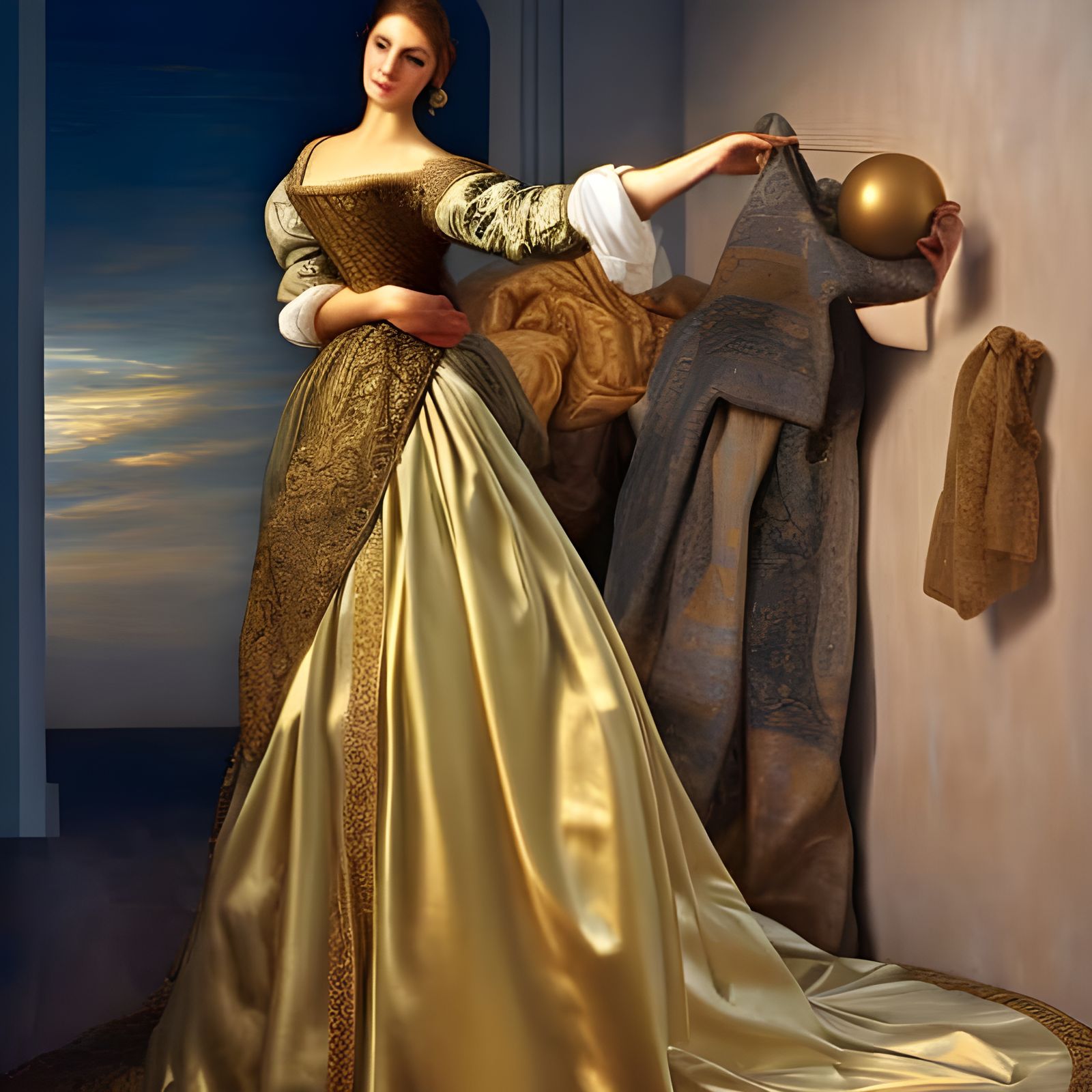 Renaissance Woman in Gown: A Photorealistic Portrait