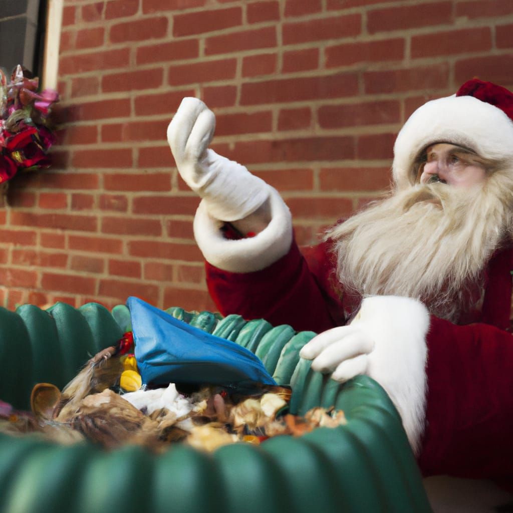 Stoned Santa Discards Thanksgiving Feast