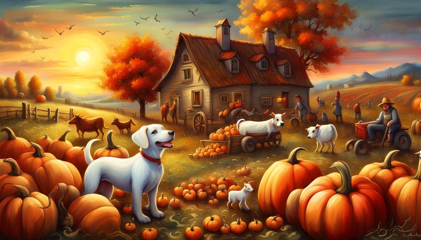 Joyful Medieval Harvest Scene at Sunset