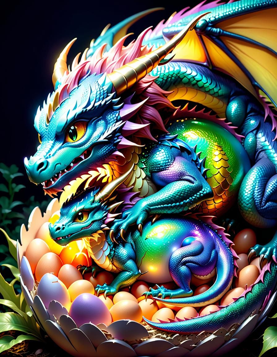 Dragons Protecting the Nest