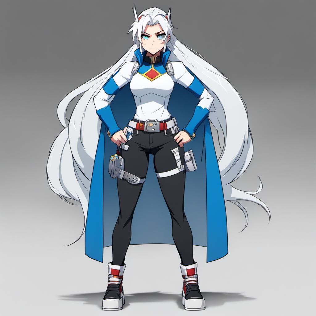 Voltron Punk Girl Character Sheet with White Hair