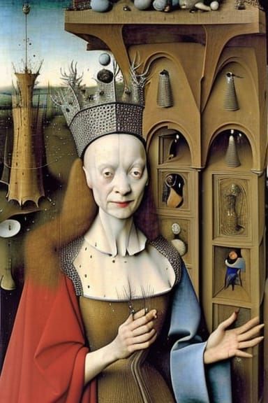 Surreal Queen in Castle: Renaissance Pop Art