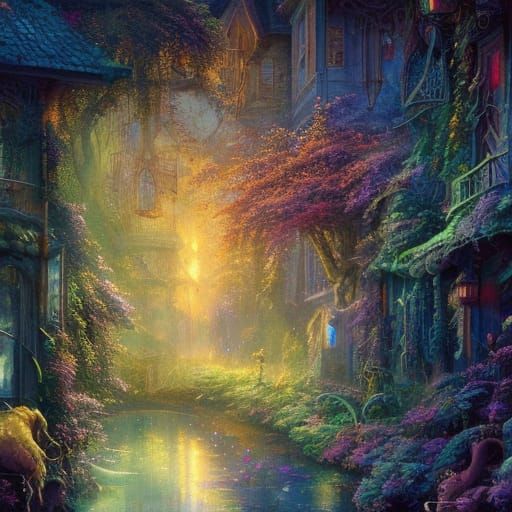 Glowing Flowers in Bottle: Hyperdetailed Gouache Illustratio...