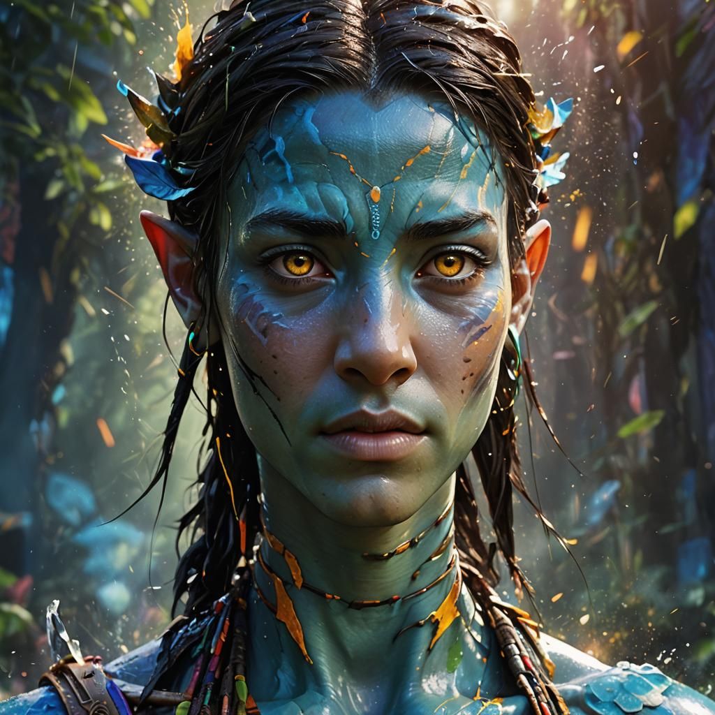 Detailed Avatar Portrait in Splash Art Style