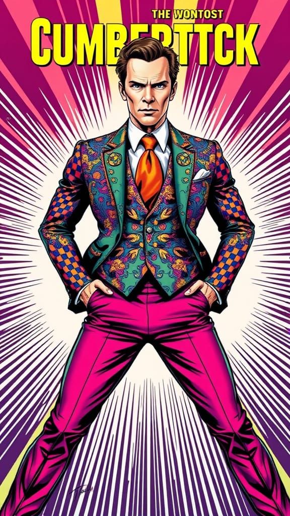 Comic Book Superhero in Retro Style