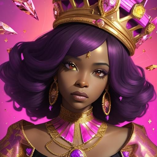 African American Woman with Diamond Monogram in 3D