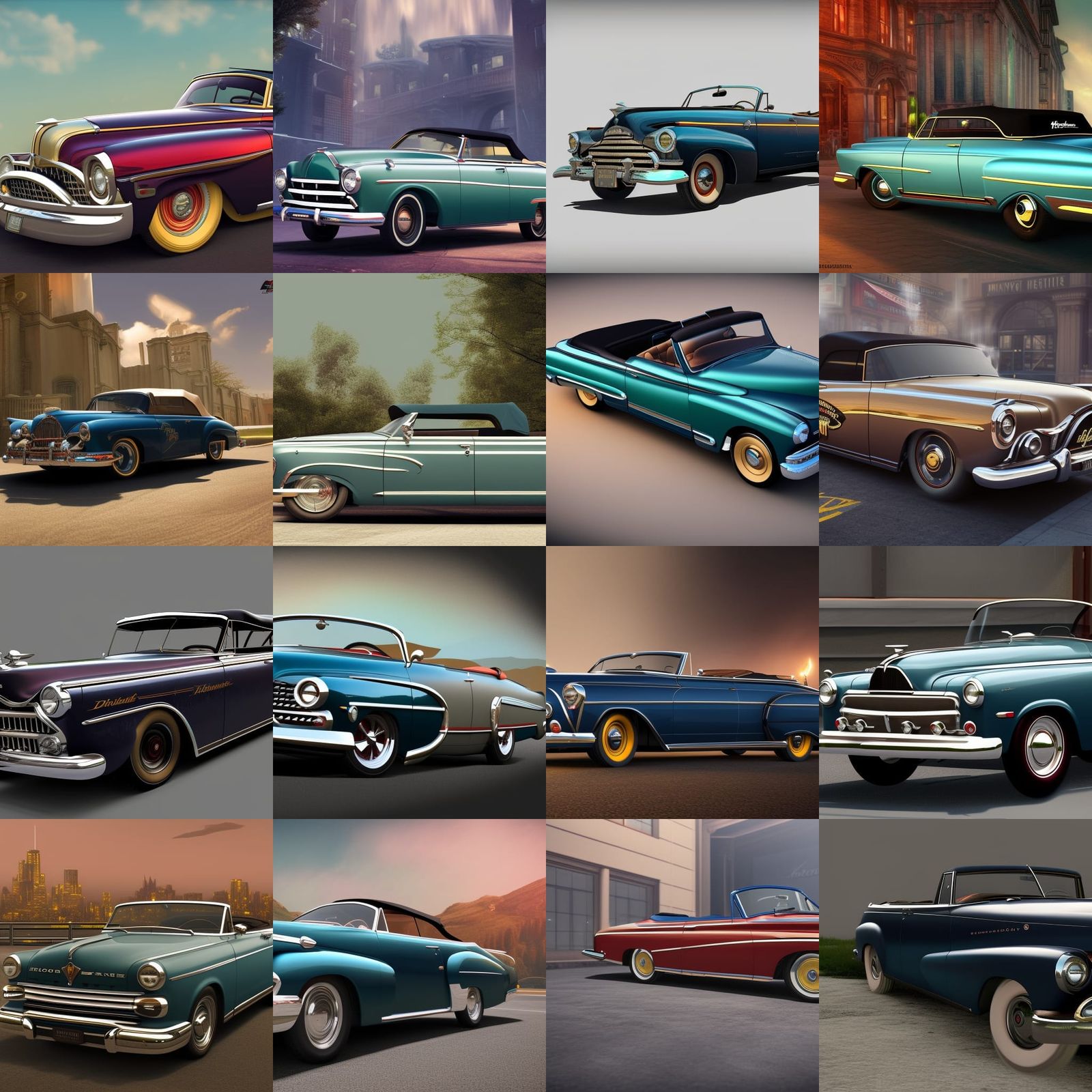 Hudson Hornet Convertible Brougham: Detailed Matte Painting