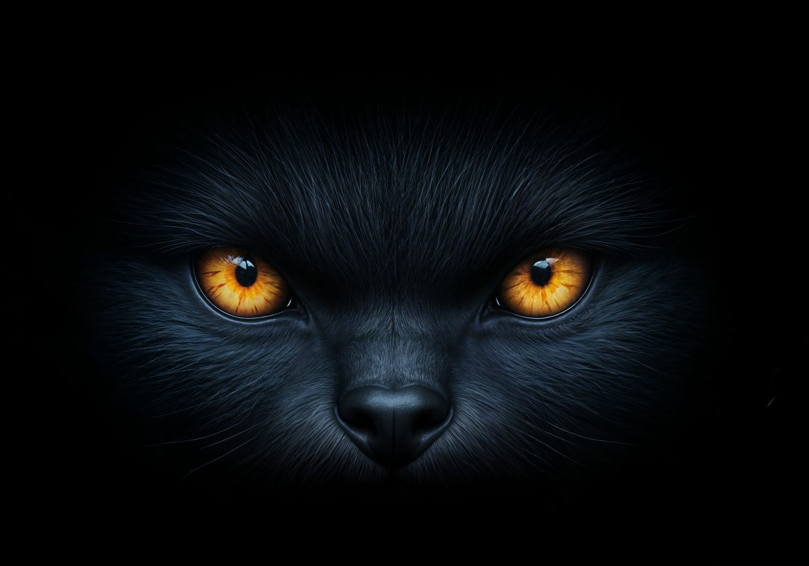 Predator Eyes in Dark Forest Night
