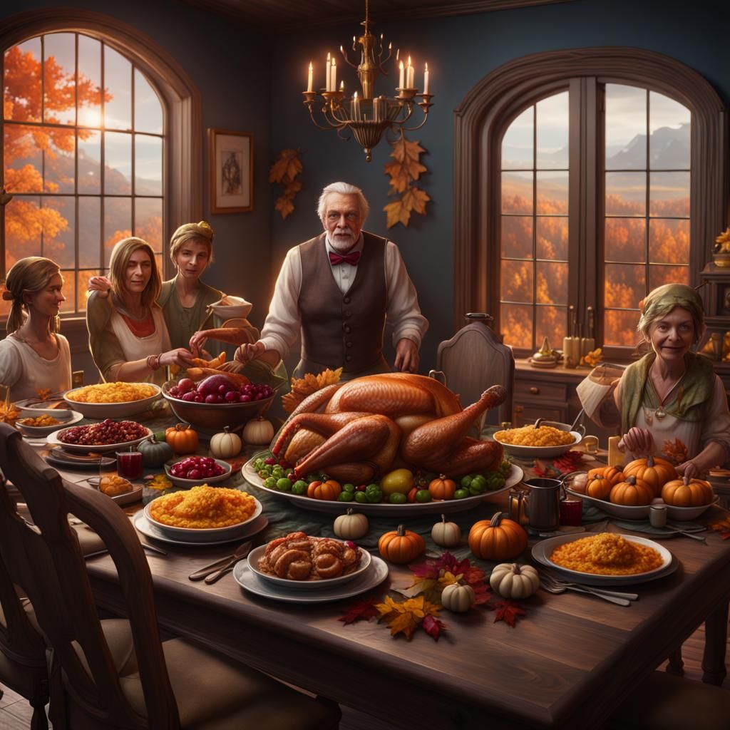 Happy Thanksgiving Dinner with Family