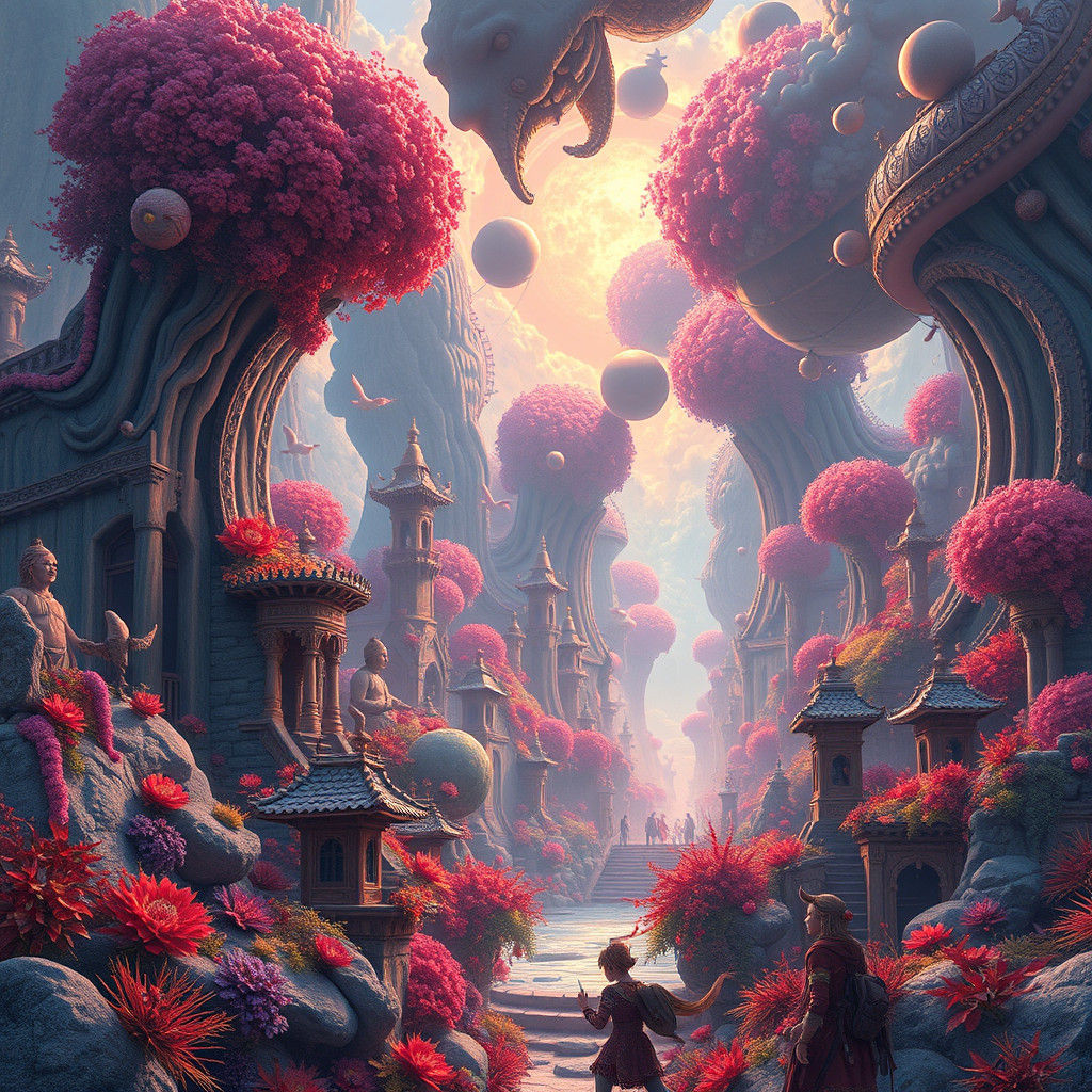 Fantastic Scene in Vibrant Matte Painting Style