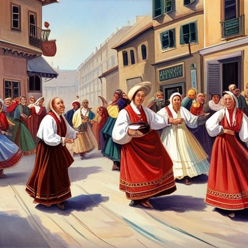 Folkloric Dance Celebration in the Street