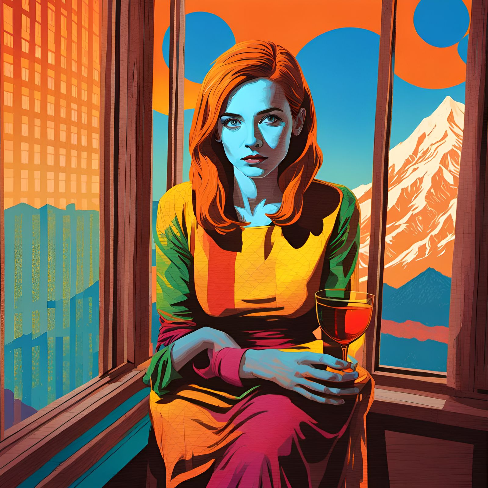 Dinner with Sunrise: Pop Art Screen Print