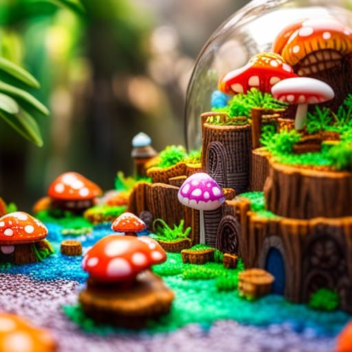 Mushroom Village Wonderland in Graffiti Street Art