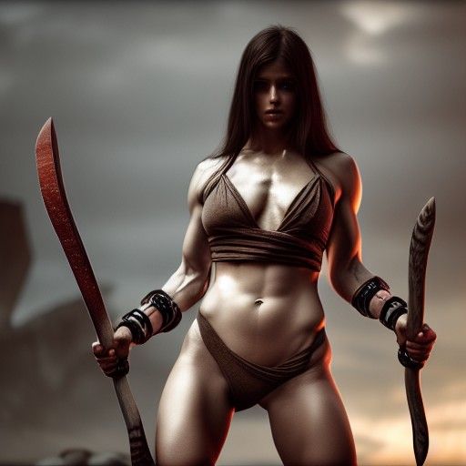 Elegant Female Barbarian in Photorealistic Style