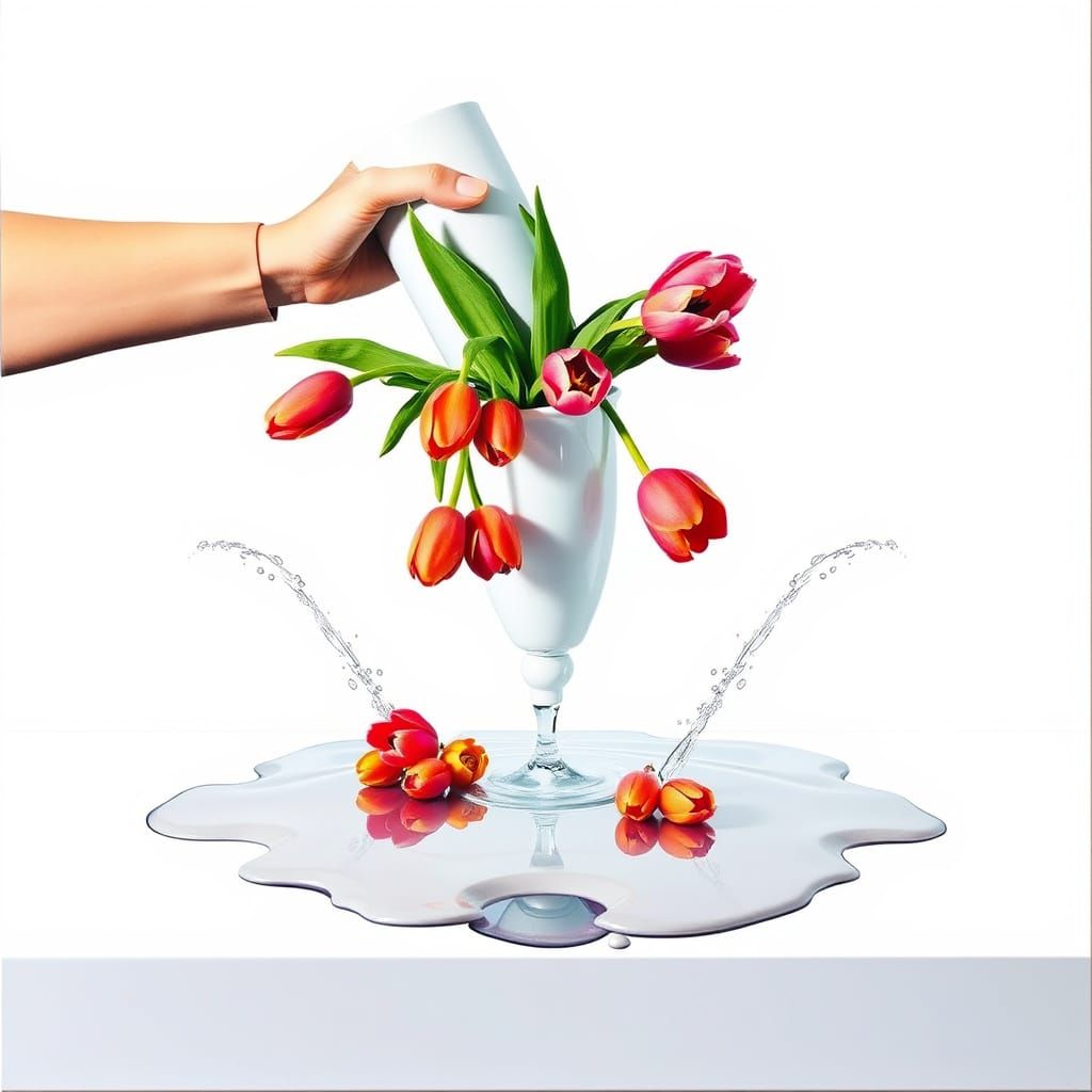 Oversized Tulips in Vibrant Pop Art Style