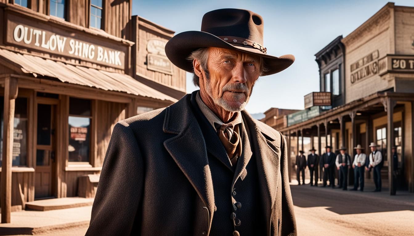 Reverend Gunslinger Confronts Outlaws: Western Scene
