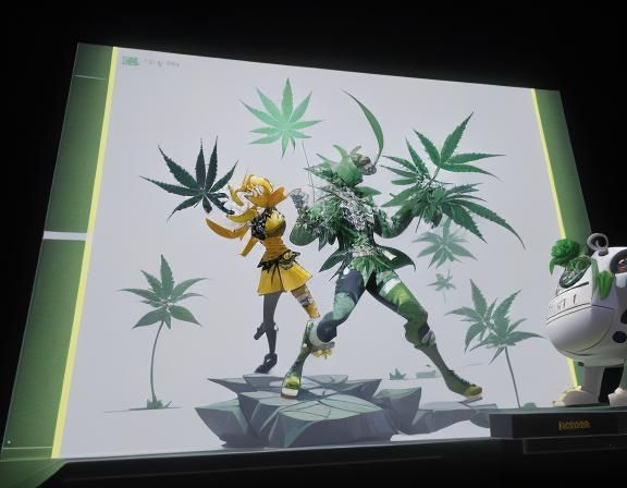 Marijuana Theme Cartoon Characters in 3D Anime Art