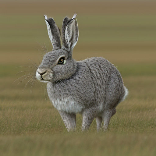 Fuzzy Gray Hare Portrait