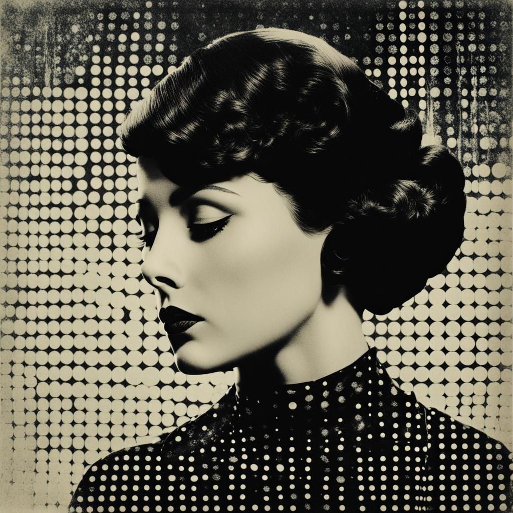 Surreal Dot Matrix Portrait in Film Negative Art