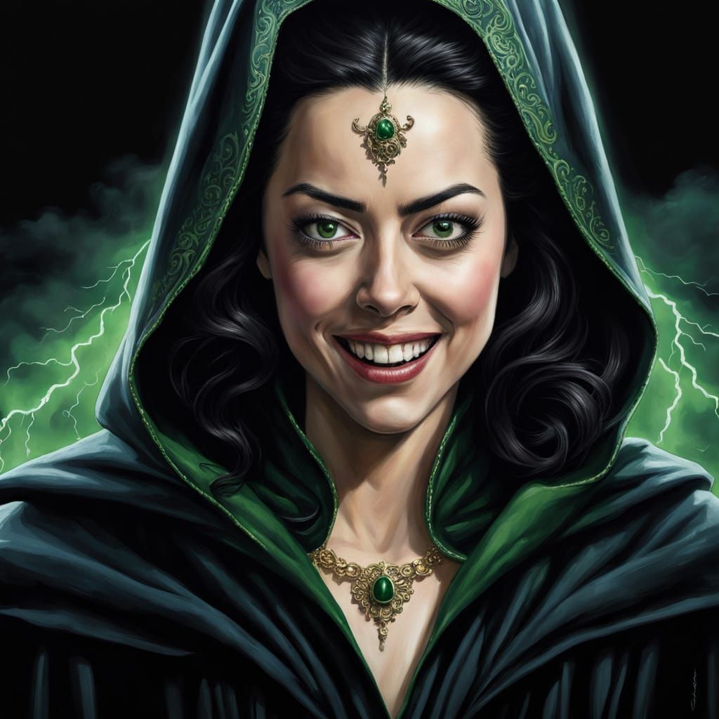 Aubrey Plaza as Rio Vidal in Regal Dark Fantasy Attire